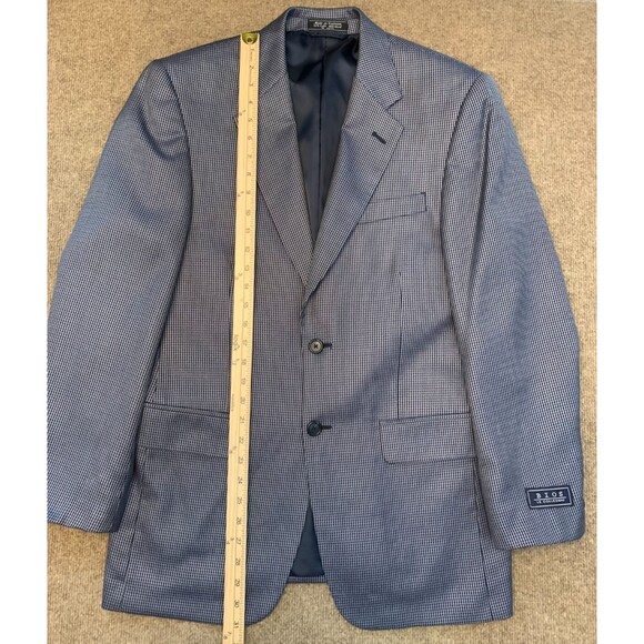 BIOS Silk Wool Blazer Mens 38R Houndstooth Tweed Jacket Sportcoat - Picture 5 of 11